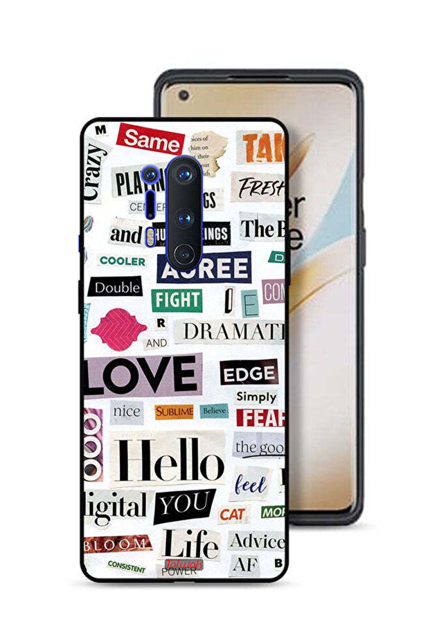 غطاء حماية لهاتف OnePlus 8 Pro مع ملصقات اقتباسات قصيرة