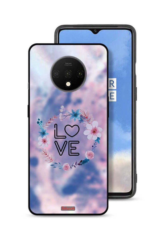 غطاء حماية لهاتف OnePlus 7T بتصميم خاتم زهور الحب