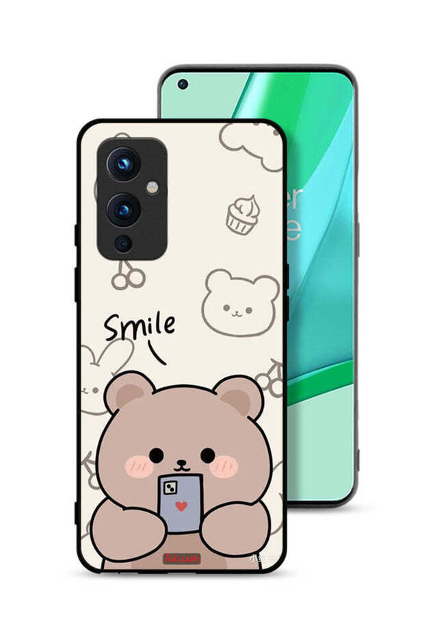 غطاء حماية لهاتف OnePlus 9 5G برسومات الدب المبتسم