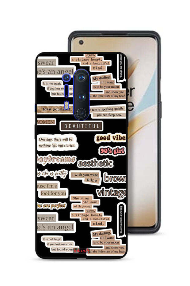 غطاء حماية لهاتف OnePlus 8 Pro مع ملصقات اقتباسات جميلة