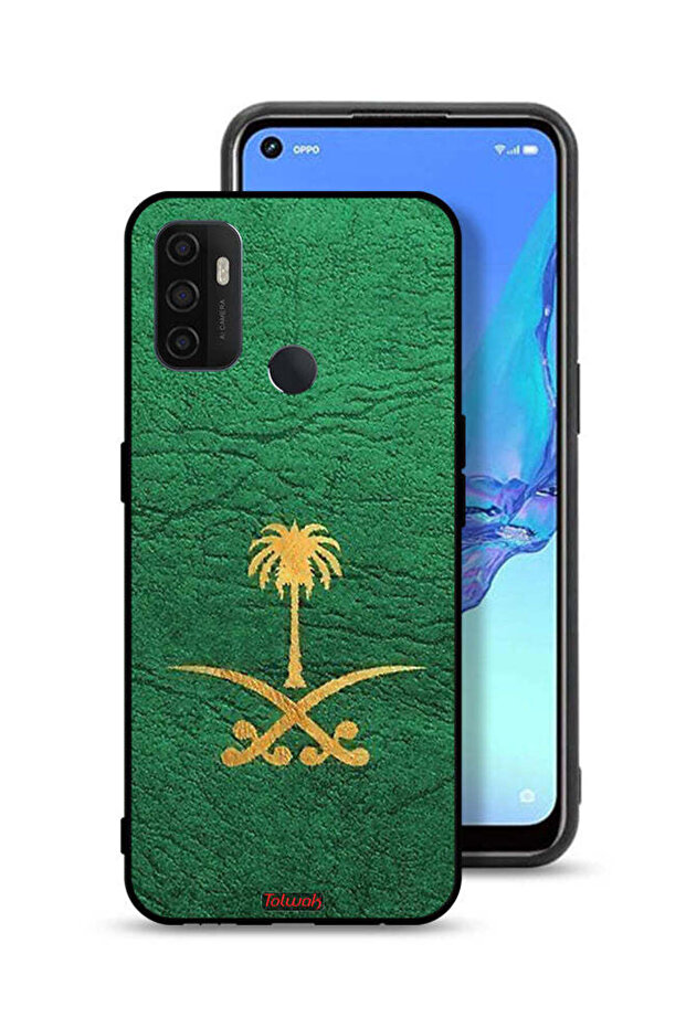 Oppo A53 4G Protective Case Cover Kingdom Of Saudi Arabia Sign On Leather