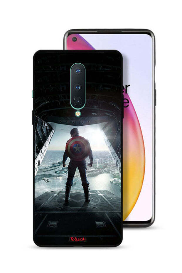 غطاء حماية لهاتف OnePlus 8 بتصميم صورة كابتن أمريكا