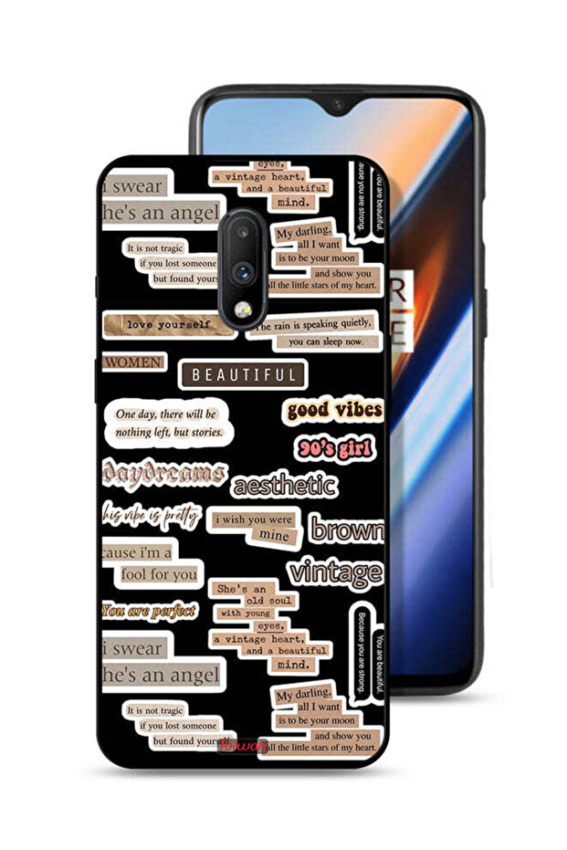 OnePlus 7 Protective Case Cover Beautiful Quotes Stickers