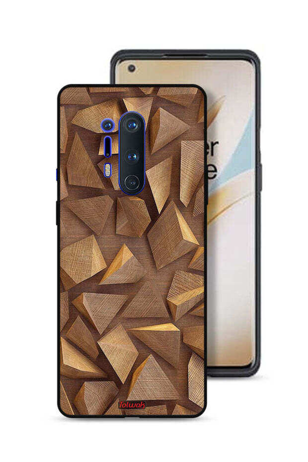 غطاء حماية لهاتف OnePlus 8 Pro مصنوع من الخشب بتصميم فني