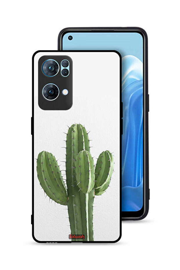 غطاء حماية لهاتف Oppo Reno7 Pro 5G بنقشة نبات الصبار