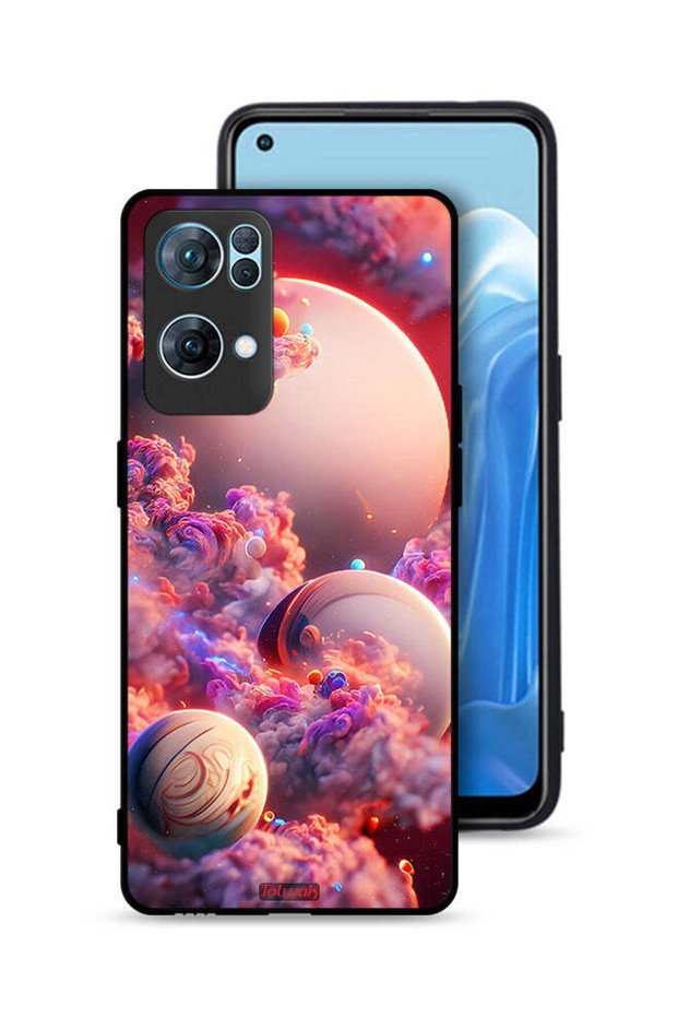 غطاء حماية لهاتف Oppo Reno7 Pro 5G بتصميم غيوم وفن تجريدي
