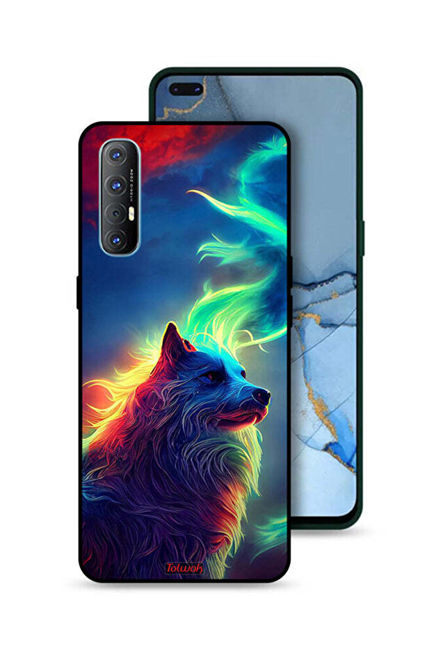 غطاء حماية لهاتف Oppo Reno3 Pro 4G - ذئب