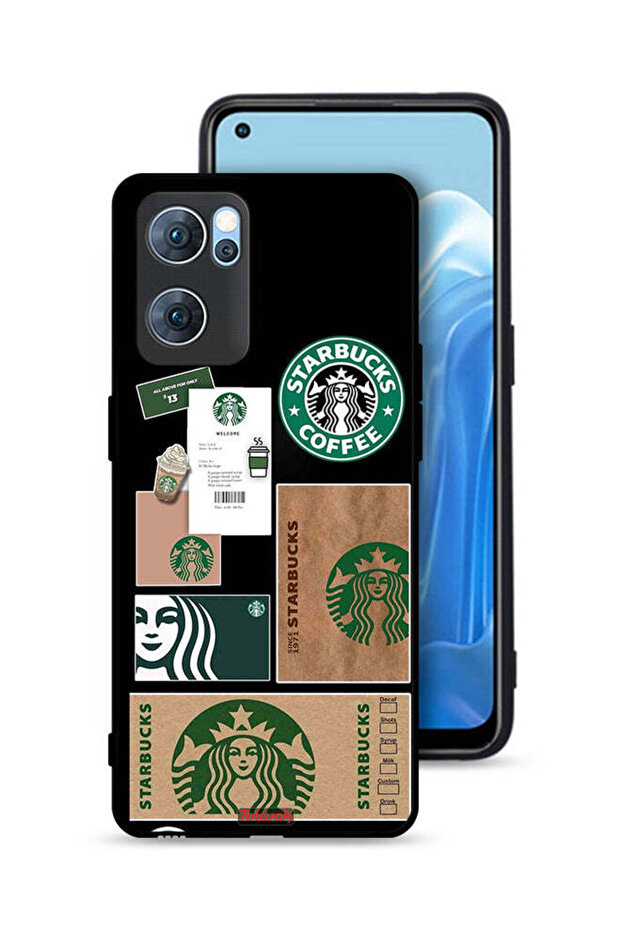 غطاء حماية لهاتف Oppo Reno7 5G ملصق ستاربكس