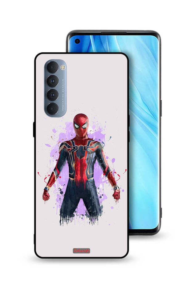غطاء حماية لهاتف Oppo Reno4 Pro 4G بتصميم العنكبوت الحديدي