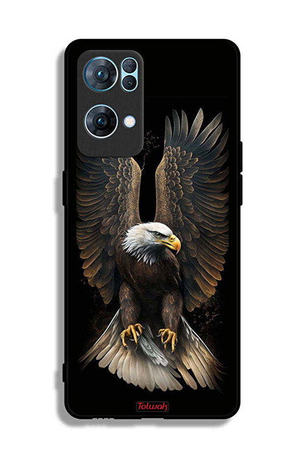غطاء حماية لهاتف Oppo Reno7 Pro 5G بتصميم أجنحة نسر منتشرة - 2