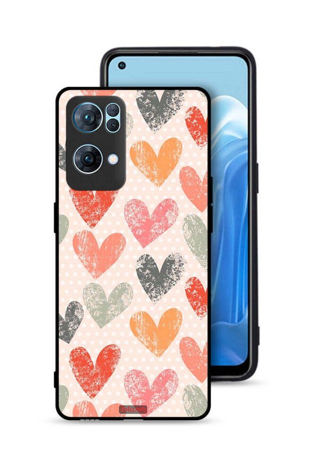 غطاء حماية لهاتف Oppo Reno7 Pro 5G بتصميم قلوب فنية