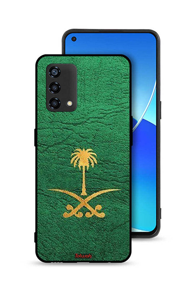 Oppo A95 4G Protective Case Cover Kingdom Of Saudi Arabia Sign On Leather