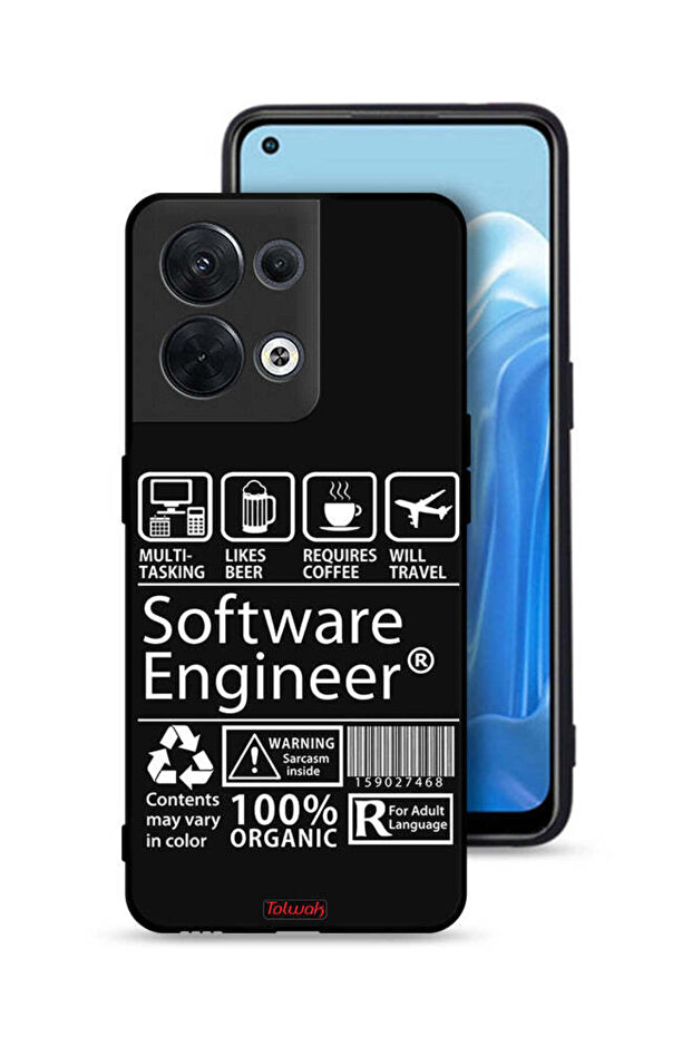 غطاء حماية لهاتف Oppo Reno8 5G، ملصق مهندس برمجيات