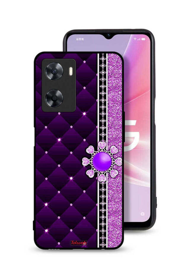 Oppo A77s Protective Case Cover Glitter Hearts