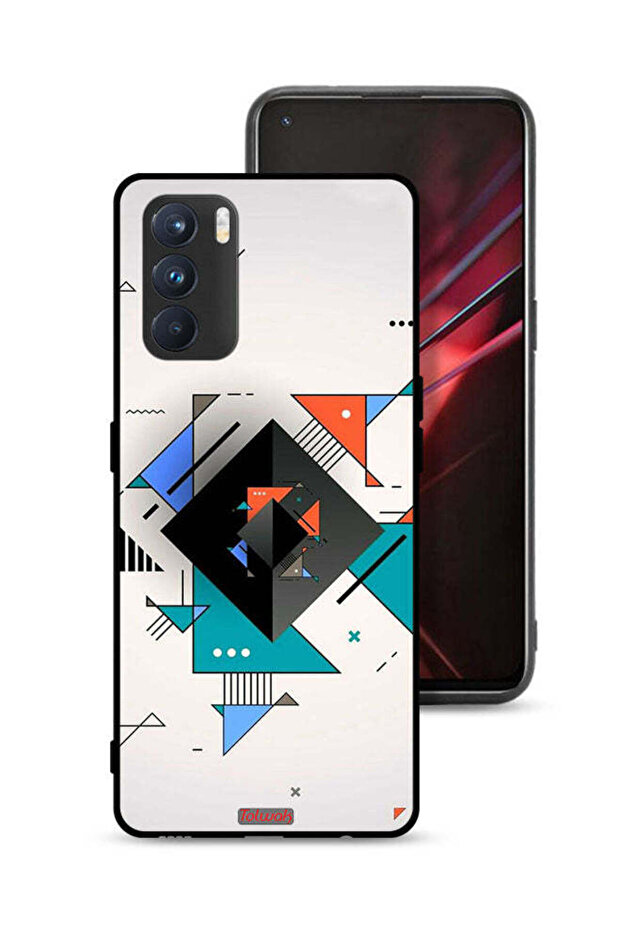 غطاء حماية لهاتف Oppo K9 Pro بأشكال مربعة ومثلثة ونمط تجريدي