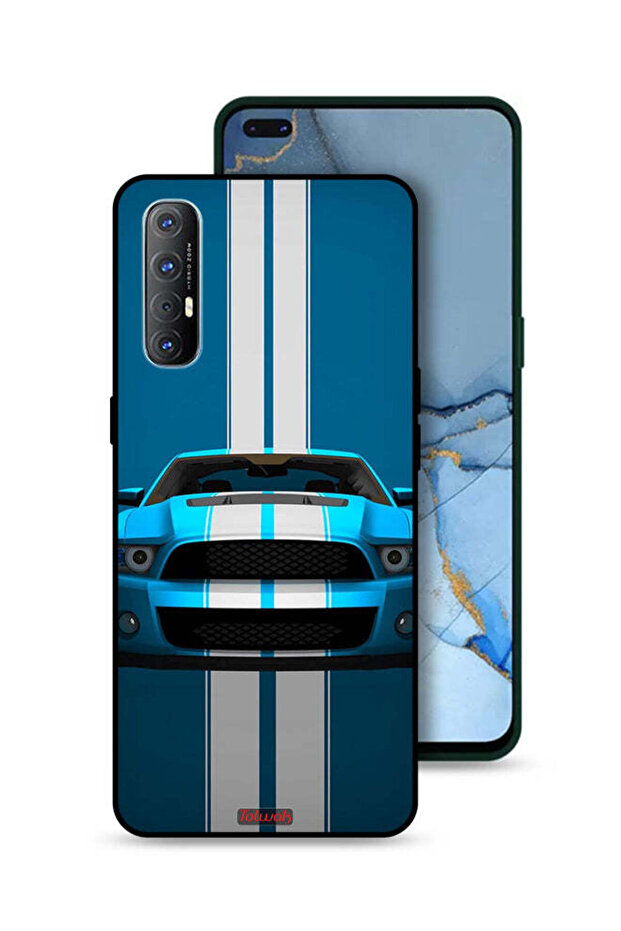 غطاء حماية لهاتف Oppo Reno3 Pro 4G بتصميم سيارة فنية تجريدية