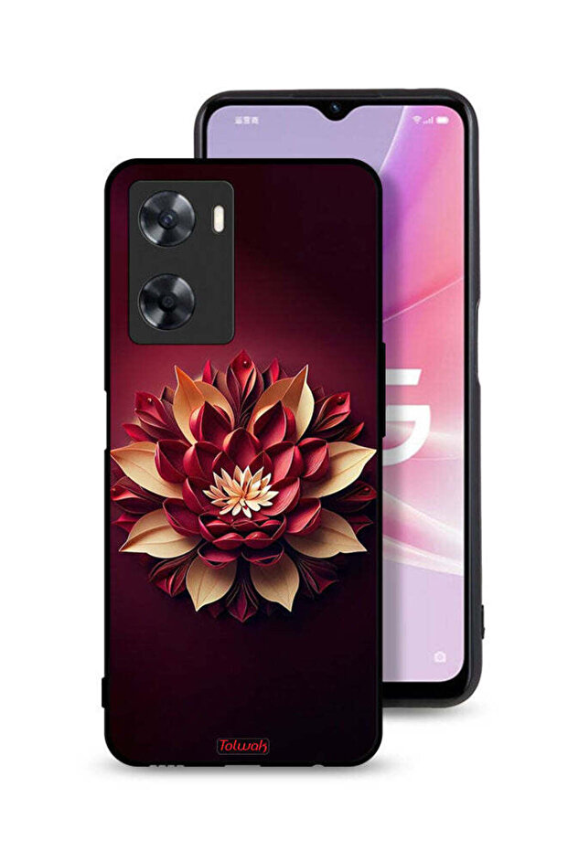 غطاء حماية لهاتف Oppo A57s بتصميم زهور تجريدية
