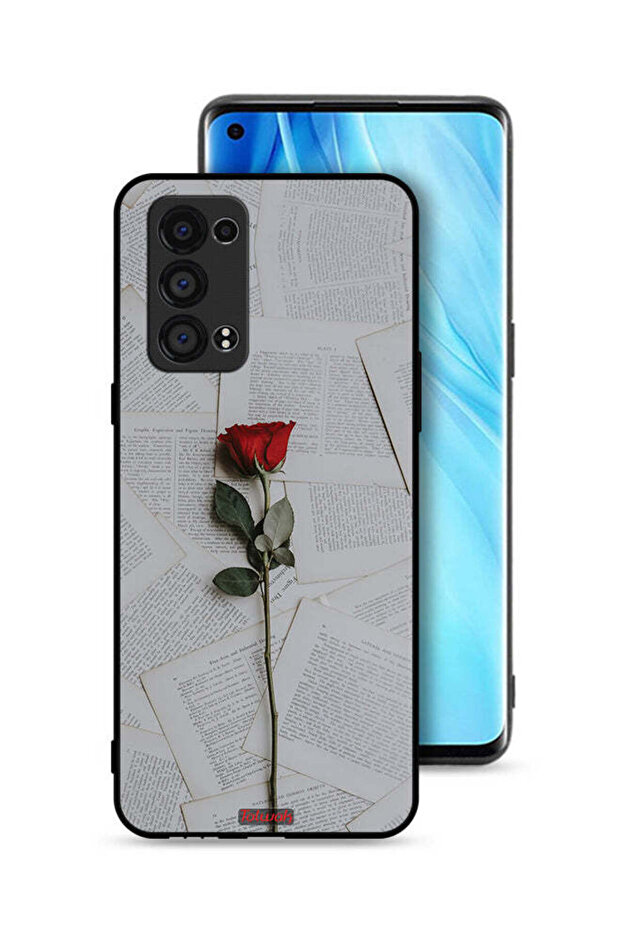 غطاء حماية لهاتف Oppo Reno6 Pro Plus 5G وردي على ورق