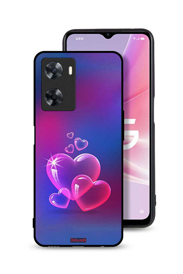 غطاء حماية لهاتف Oppo A57s بنقشة قلوب مائية