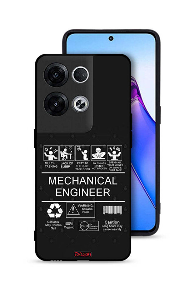 غطاء حماية لهاتف Oppo Reno8 Pro Plus 5G، ملصق مهندس ميكانيكي