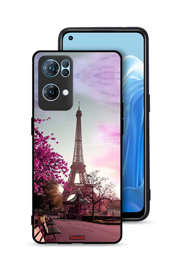 غطاء حماية لهاتف Oppo Reno7 Pro 5G بتصميم برج إيفل - 1