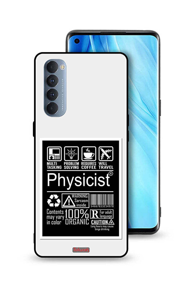 غطاء حماية لهاتف Oppo Reno4 Pro 4G بملصق فيزيائي