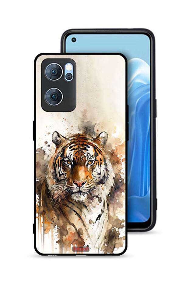 غطاء حماية لهاتف Oppo Reno7 5G بنقشة الفهد التجريدي