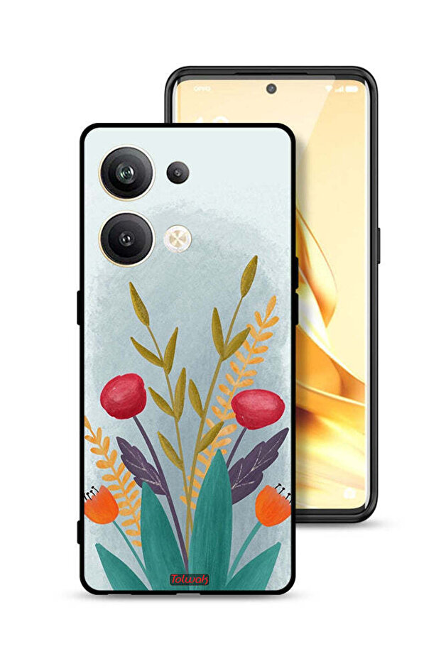 غطاء حماية لهاتف Oppo Reno9 Pro Plus 5G برسومات نباتية
