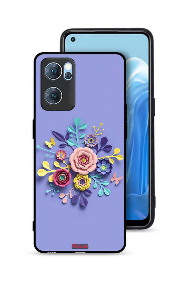غطاء حماية لهاتف Oppo Reno7 5G برسومات زهور