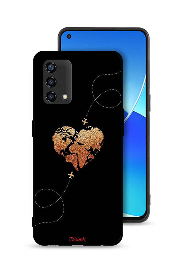 Oppo A95 4G Protective Case Cover Airplanes Touching Heart
