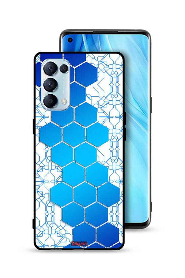 Oppo Reno5 Pro 5G Protective Case Cover Honeycomb Hexagon Icon Networks