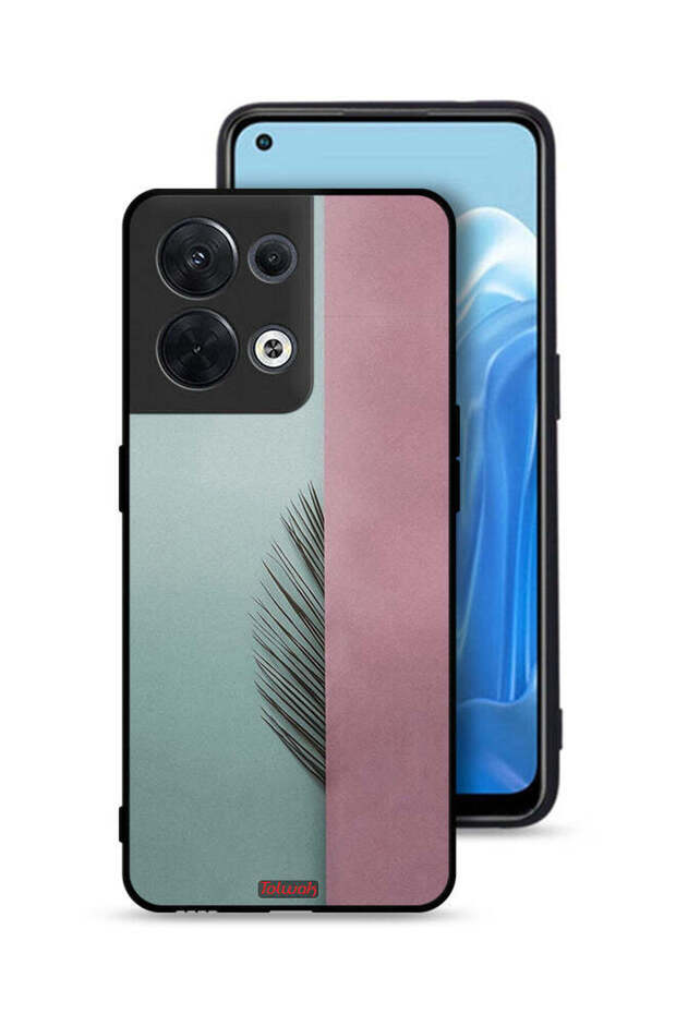 غطاء حماية لهاتف Oppo Reno8 5G بأوراق نصفية