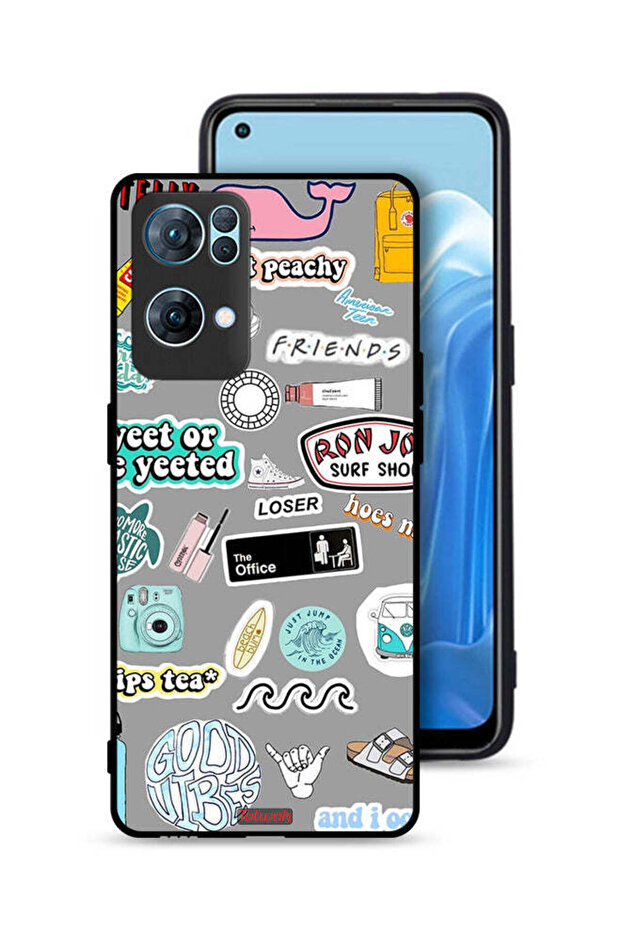 Oppo Reno7 Pro 5G Protective Case Cover Good Vibes Stickers