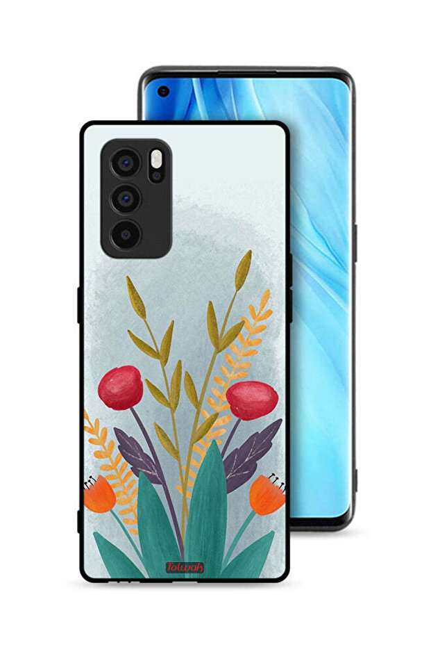 غطاء حماية لهاتف Oppo Reno6 Pro 5G برسومات نباتية