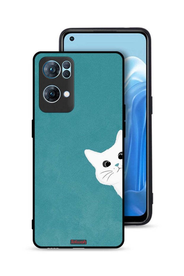غطاء حماية لهاتف Oppo Reno7 Pro 5G بتصميم قطة