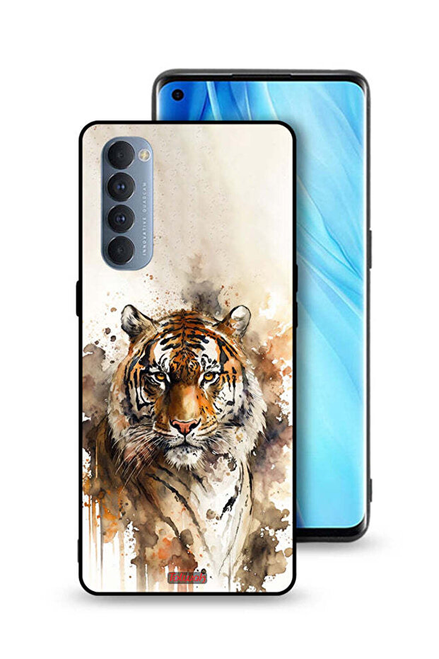 غطاء حماية لهاتف Oppo Reno4 Pro 4G بنقشة جلد النمر التجريدي