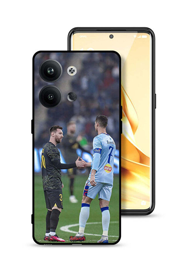 غطاء حماية لهاتف Oppo Reno9 5G ميسي ورونالدو