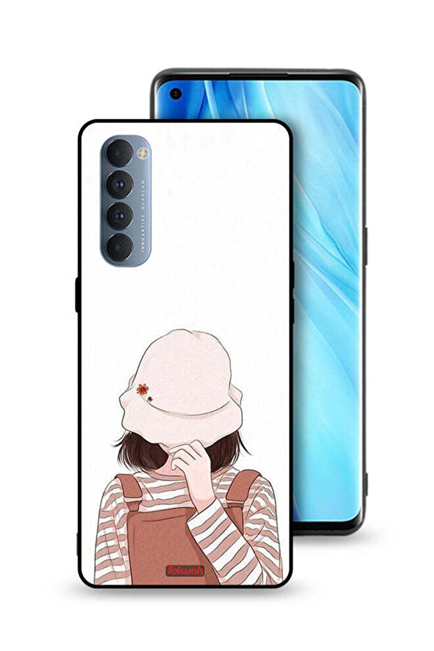 غطاء حماية لهاتف Oppo Reno4 Pro 4G بغطاء للوجه من خلال قبعة