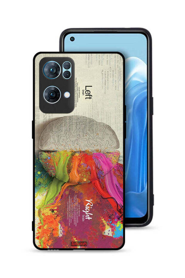 غطاء حماية لهاتف Oppo Reno7 Pro 5G بتصميم تجريدي لعلم الدماغ