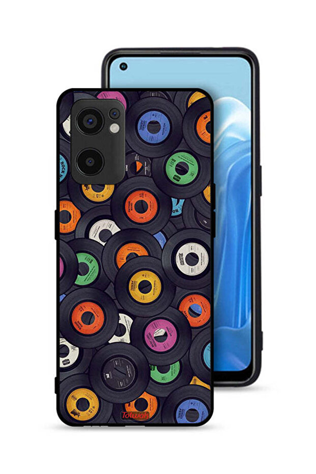 غطاء حماية لهاتف Oppo Reno7 SE 5G بنقشة أقراص مضغوطة - 1