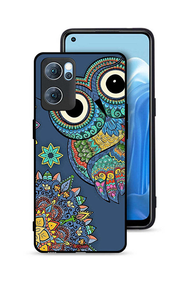 غطاء حماية لهاتف Oppo Reno7 5G بتصميم بومة زهرية