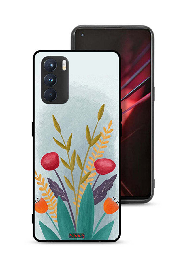 غطاء حماية لهاتف Oppo K9 Pro برسومات نباتية