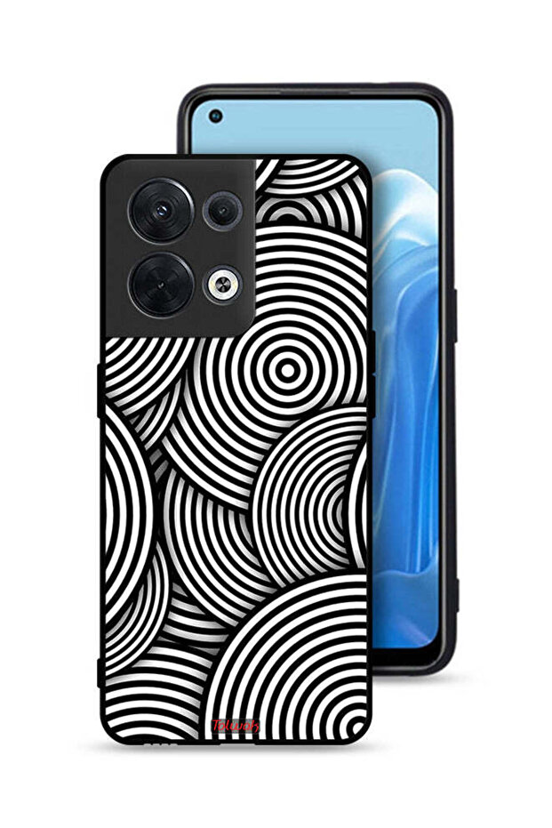 غطاء حماية لهاتف Oppo Reno8 5G بنمط دوائر وهمية