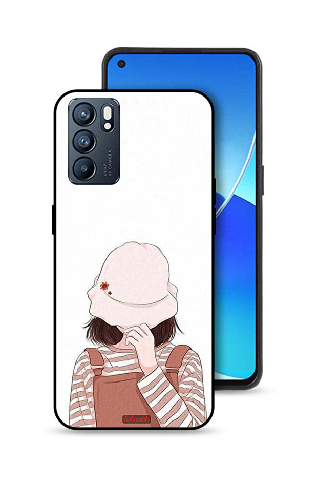 غطاء حماية لهاتف Oppo Reno6 5G مع غطاء للوجه من القبعة