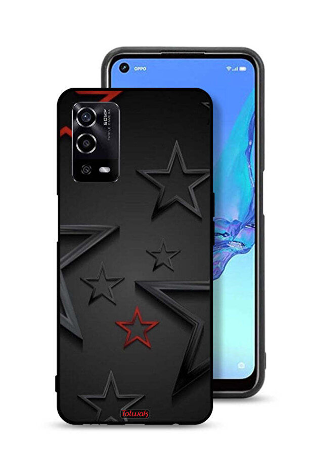 غطاء حماية بنقشة نجوم لهاتف Oppo A55 4G