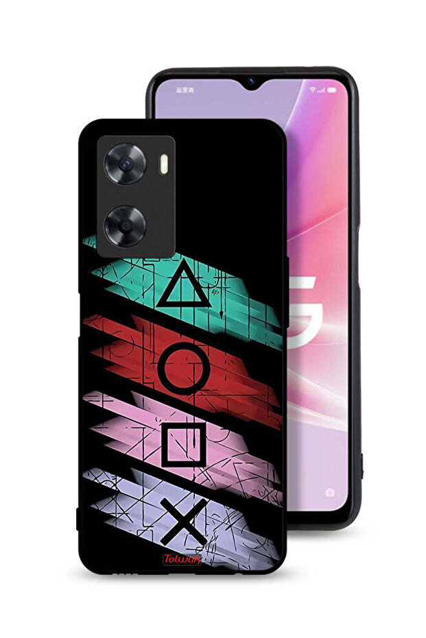 غطاء حماية لهاتف Oppo A77s برسومات أيقونات لعبة الحبار