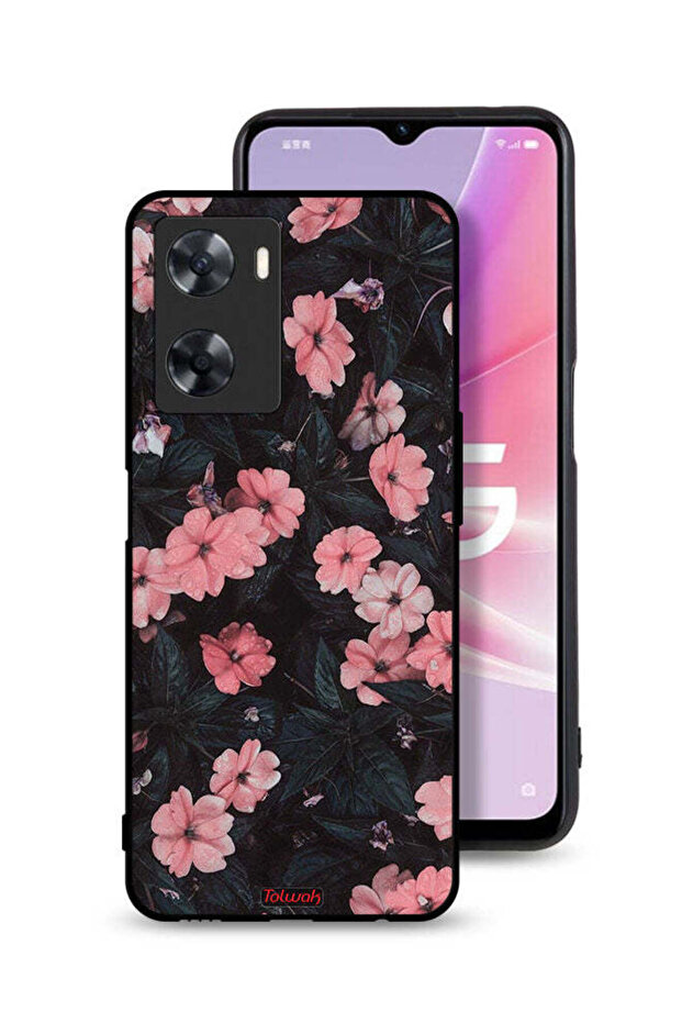 Oppo A77s Protective Case Cover Peach Small Roses