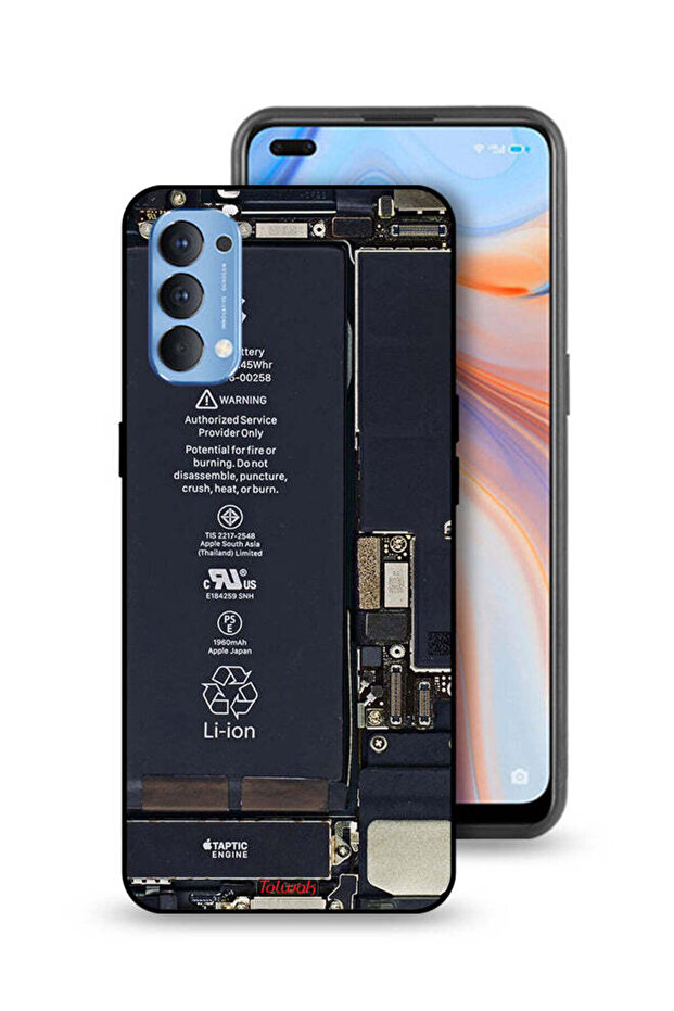 غطاء حماية لهاتف Oppo Reno4 4G بنمط دائرة الهاتف