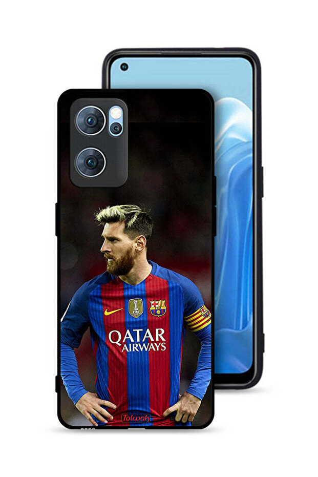 غطاء حماية لهاتف Oppo Reno7 5G ميسي برشلونة