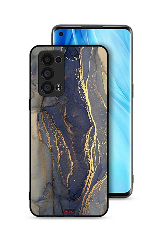 غطاء حماية لهاتف Oppo Reno6 Pro Plus 5G بنقشة رخامية لامعة